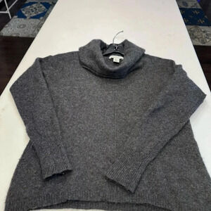 Deane and white Women’s Pure Cashmere Cowl Neck sweater Charcoal Gray Sz Small